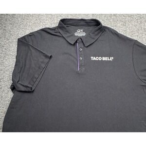 Taco Bell‎ Shirt Mens 3XL Black White Logo Employee Uniform Short Sleeve Polo